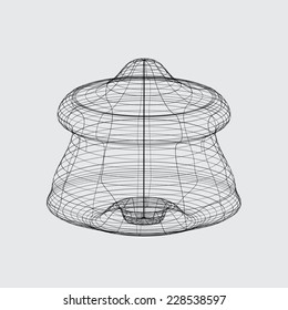 A Wireframe design isolated on a grey background