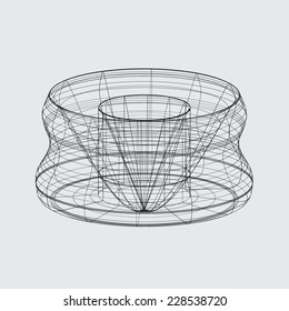 A Wireframe design isolated on a grey background