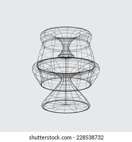 A Wireframe design isolated on a grey background
