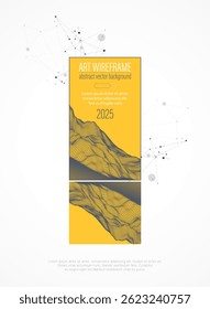 Wireframe design for posters. Page layout. ART background. Scientific cover template for presentations.