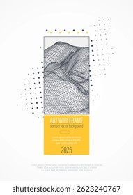 Diseño de alambre para carteles. Diseño de página. Antecedentes ART. Plantilla de portada científica para presentaciones.