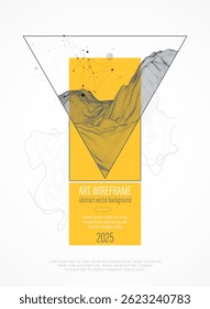 Wireframe design for posters. Page layout. ART background. Scientific cover template for presentations.