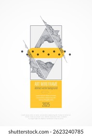 Wireframe design for posters. Page layout. ART background. Scientific cover template for presentations.