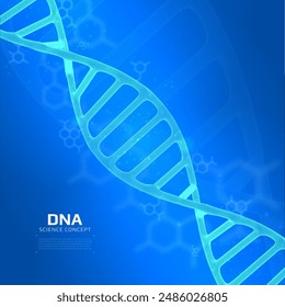 Wireframe dna structure. 3D digital genetic model. Scientific background. Vector illustration.