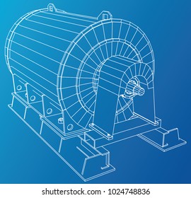 Wire-frame engine. Tracing illustration of 3d. EPS 10 vector format