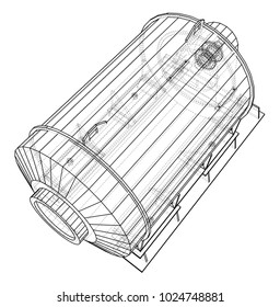 Wire-frame engine. Tracing illustration of 3d. EPS 10 vector format