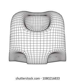Wireframe futuristic case. Connected lines. Molecular lattice. The structural grid of polygons. Vector illustration.