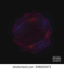 Wireframe futuristic shape. Abstract wavy 3d form. Science concept. Vector illustration.