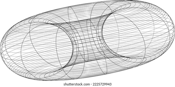 Geometrische Wireframe-Formen auf weißem Hintergrund
