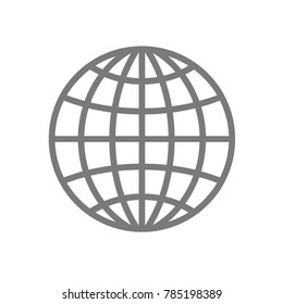 Wireframe globe icon - planet symbol
