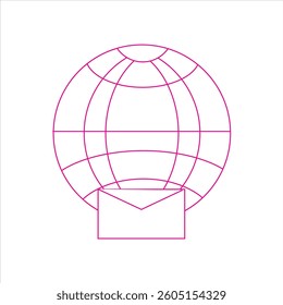 Wireframe globe international network global connection symbol
