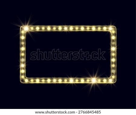 Wireframe gold light billboard, low poly style. Abstract modern vector illustration on dark background.