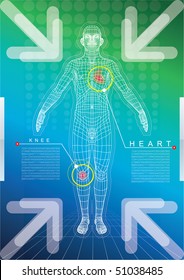 Wireframe of human body