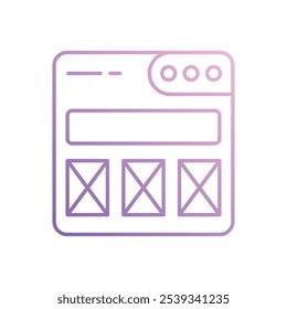 Ícone de Wireframe isolado em um fundo branco. Ilustração vetorial.