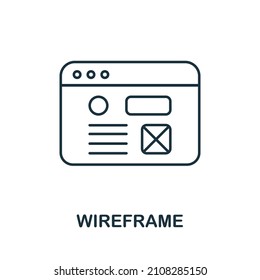 Wireframe icon. Line element from graphic design collection. Linear Wireframe icon sign for web design, infographics and more.