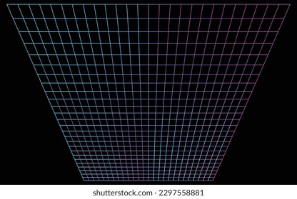 Icono de marco alambrado en fondo oscuro, ilustración de arte vectorial de icono de marco alámbrico fácilmente modificable