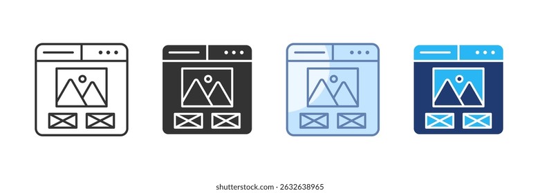 Wireframe Icon Set Multiple Style Collection