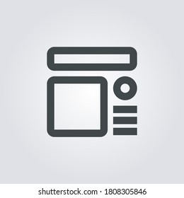 Wireframe Icon. wireframe symbol isolated on Gradient background. Vector Illustration