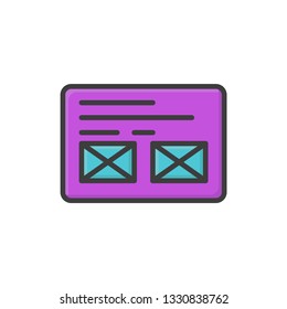 wireframe icon vector filled outline