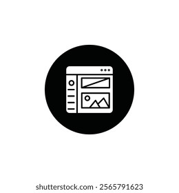 Wireframe icon Vector flat thin line illustration
