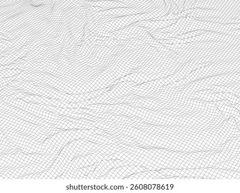 Wireframe image of a wrinkle Vector illustration