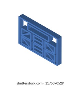 Wireframe isometric left top view 3D icon