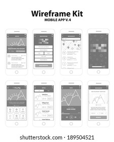 Wireframe Kit Mobile App V.4