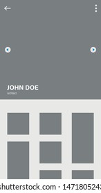 Wireframe kit for mobile phone. Mobile App UI, UX design. New OS Profile. Walkthrough, profile, account, search, followers, categories, latest and feed screens