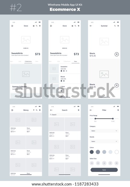 Wireframe Kit Mobile Phone Mobile App Stock Vector (Royalty Free ...