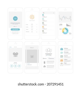 Wireframe Kit For Mobile Phone UI Design.