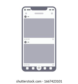 Wireframe Kit On Smartphone Screen. Social Media App Symbol Modern, Simple, Vector, Icon For Website Design, Mobile App, Ui. Vector Illustration