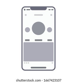 Kit de modelo de alambre en la pantalla del teléfono inteligente. Símbolo de aplicación de medios sociales moderno, simple, vector, icono para el diseño de sitios web, aplicación móvil, ui. Ilustración vectorial