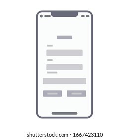 Kit de modelo de alambre en la pantalla del teléfono inteligente. Símbolo de aplicación de medios sociales moderno, simple, vector, icono para el diseño de sitios web, aplicación móvil, ui. Ilustración vectorial