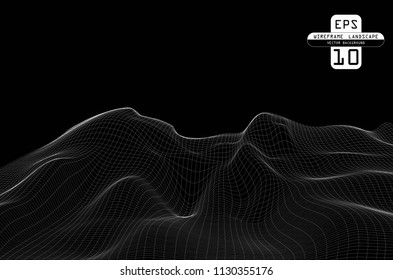 Wireframe landscape background