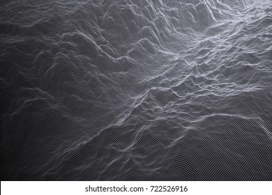 Wireframe Landscape Background. Abstract Vector.3d Technology Illustration.