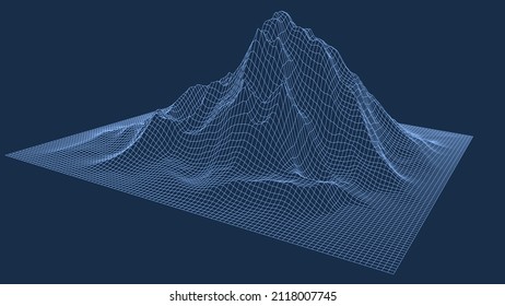 Fondo horizontal de la estructura alambrada. Líneas detalladas sobre el fondo oscuro. Ilustración vectorial.