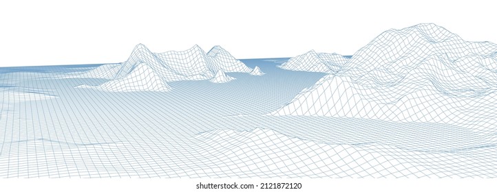 Wireframe-Hintergrund. Detaillierte Zeilen auf weißem Hintergrund. Vektorgrafik. EPS10