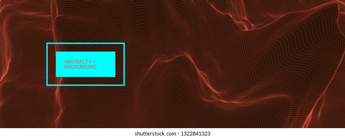 Wireframe landscape background. Futuristic vector illustration. 