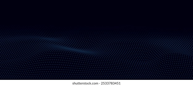 Alambre Del Paisaje Del Wireframe Con La Profundidad Del Efecto Del Campo. Concepto de fondo de mapa topográfico 3D. Concepto de Geografía. Fondo ondulado. Elemento de diseño HUD de superficie espacial
