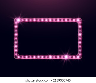 Wireframe light billboard, low poly style. Abstract modern 3d vector illustration on dark blue background.