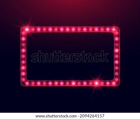 Wireframe light billboard, low poly style. Abstract modern 3d vector illustration on dark blue background.