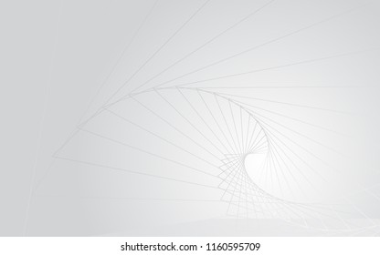 Wireframe line grey white abstract background