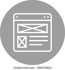 Wireframe Lo-Fi Mockup Outline Icon