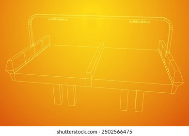 Carretera de puente de malla de alambre. Estructura de conexión. Concepto de visualización de datos digitales. Ilustración vectorial.