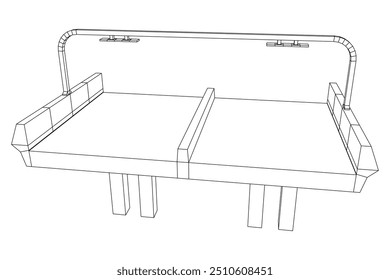 Carretera de puente de malla de alambre. Estructura de conexión. Concepto de visualización de datos digitales. Ilustración vectorial.