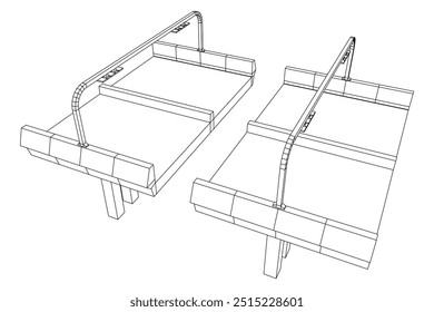Wireframe Mesh Bridge Highway. Connection Structure. Digital Data Visualization Concept. Vector Illustration.