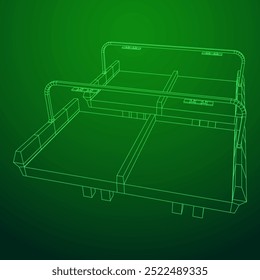 Wireframe Mesh Bridge Highway. Connection Structure. Digital Data Visualization Concept. Vector Illustration.