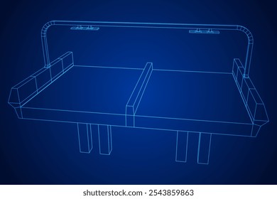 Carretera de puente de malla de alambre. Estructura de conexión. Concepto de visualización de datos digitales. Ilustración vectorial.
