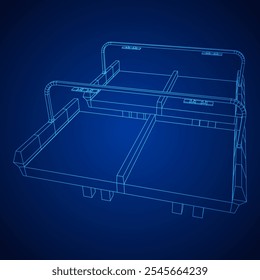 Wireframe Mesh Bridge Highway (Rodovia da Ponte de Malha de Arame). Estrutura de Conexão. Conceito de visualização de dados digitais. Ilustração de vetor.