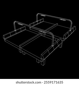 Wireframe Mesh Bridge Highway. Connection Structure. Digital Data Visualization Concept. Vector Illustration.